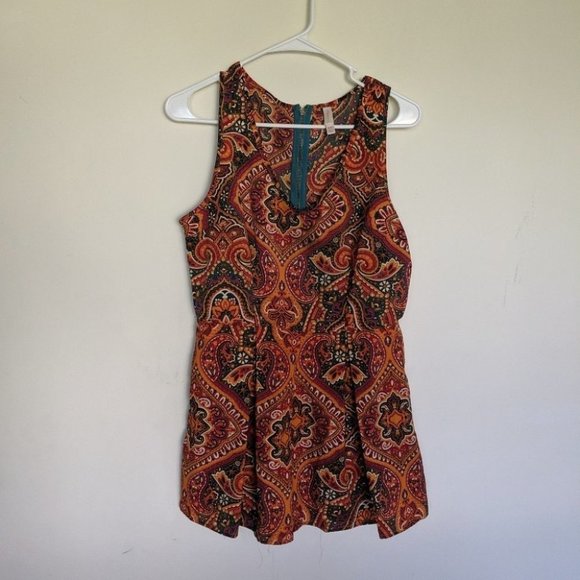 Xhilaration Pants - Xhilaration Teal Orange Colorful Romper